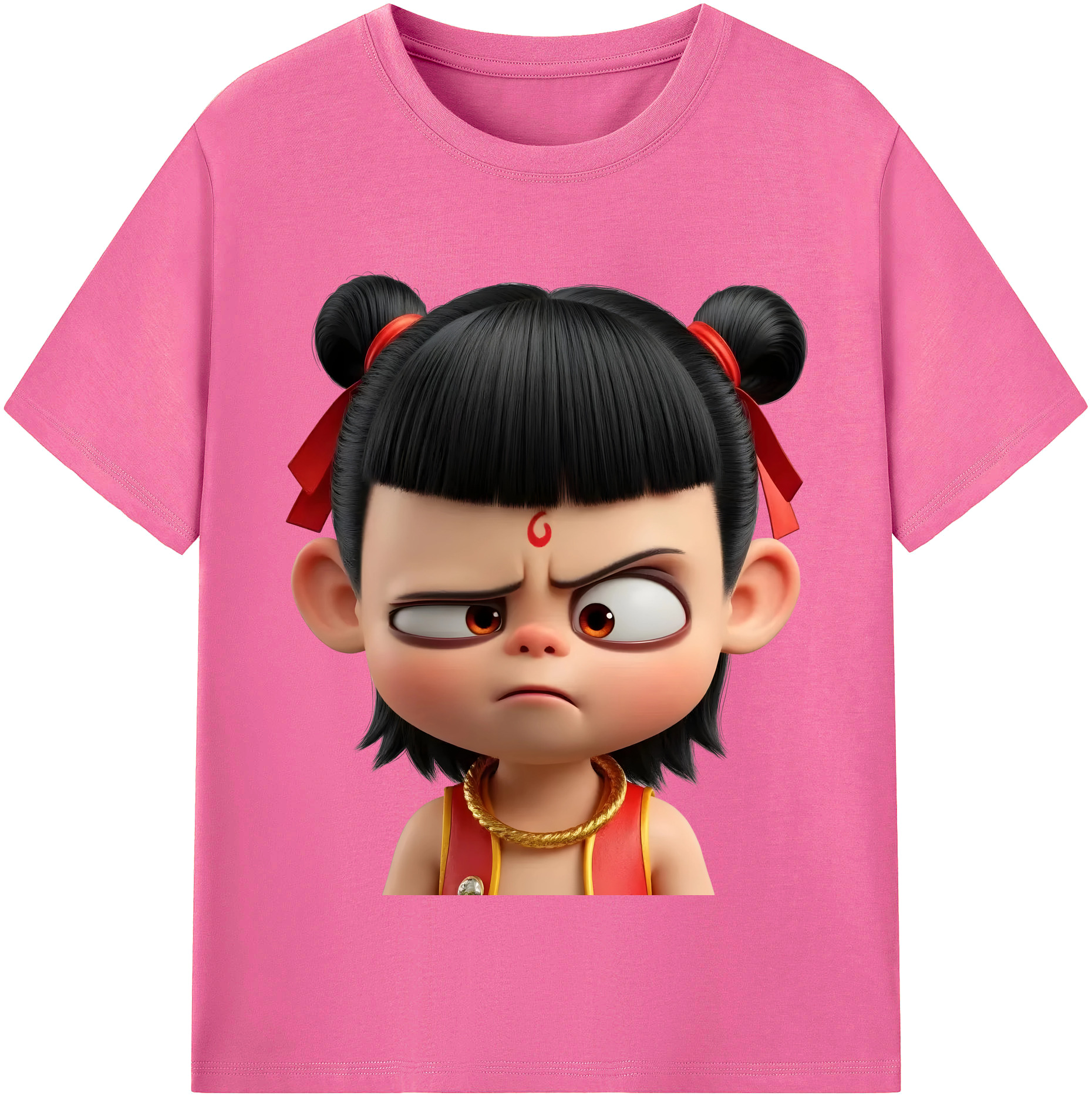 （画像用） Ne Zha 2 ナタ 魔童の大暴れ レディースカジュアルプリントTシャツ（綿100％）